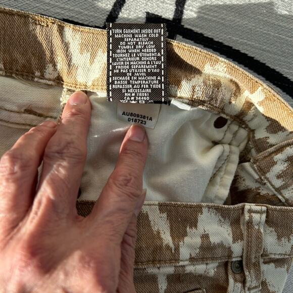 7 For Mankind Womens Cropped Skinny Jeans Brown Ikat 26 - Picture 5 of 10